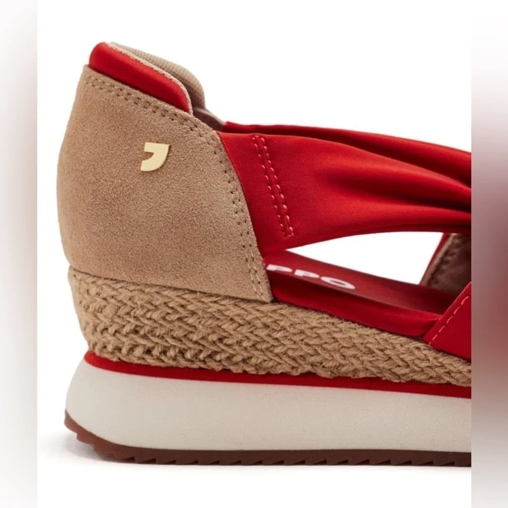 GIOSEPPO Red & Tan Platform Sport Sandals – Size 8